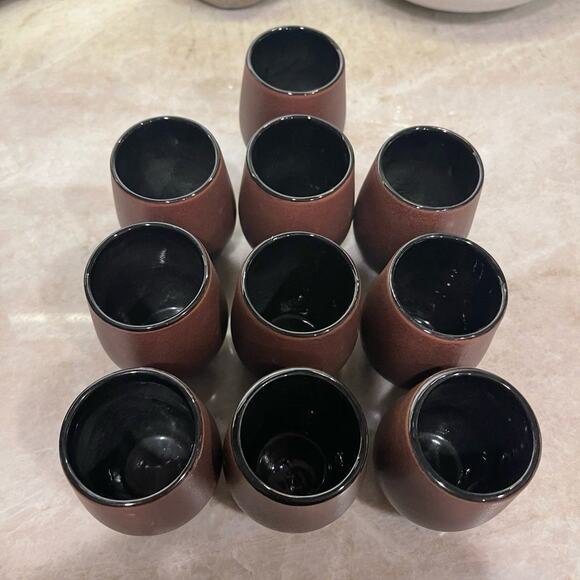 Cara Espana pottery pitcher and cups matte brown - Picture 10 of 12